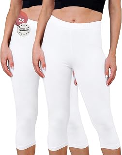 SES Women's 3/4 Length Capri Leggings, Pack of 2