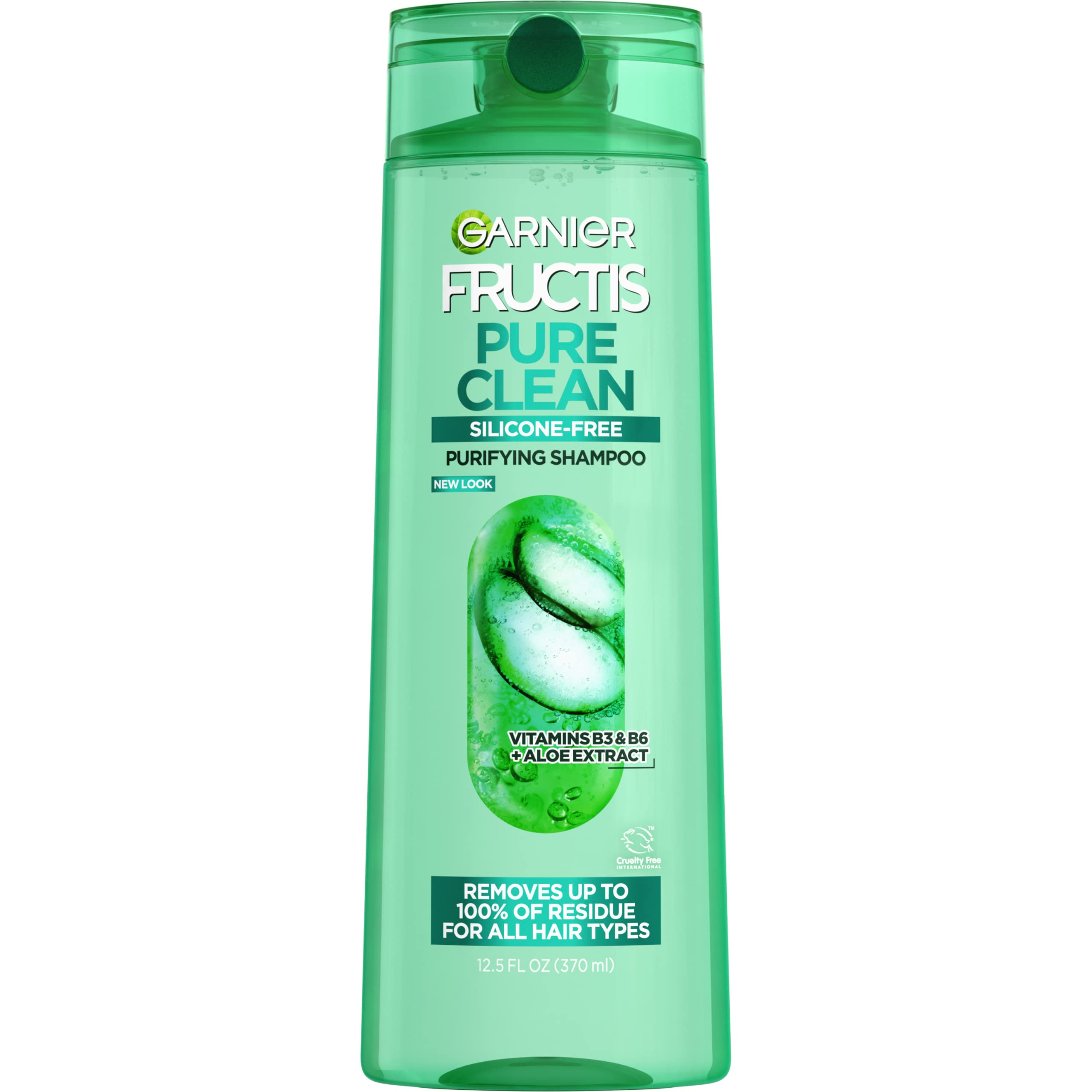 Garnier Fructis Pure Clean Purifying Shampoo, Silicone-Free, 12.5 Fl Oz, 1 Count