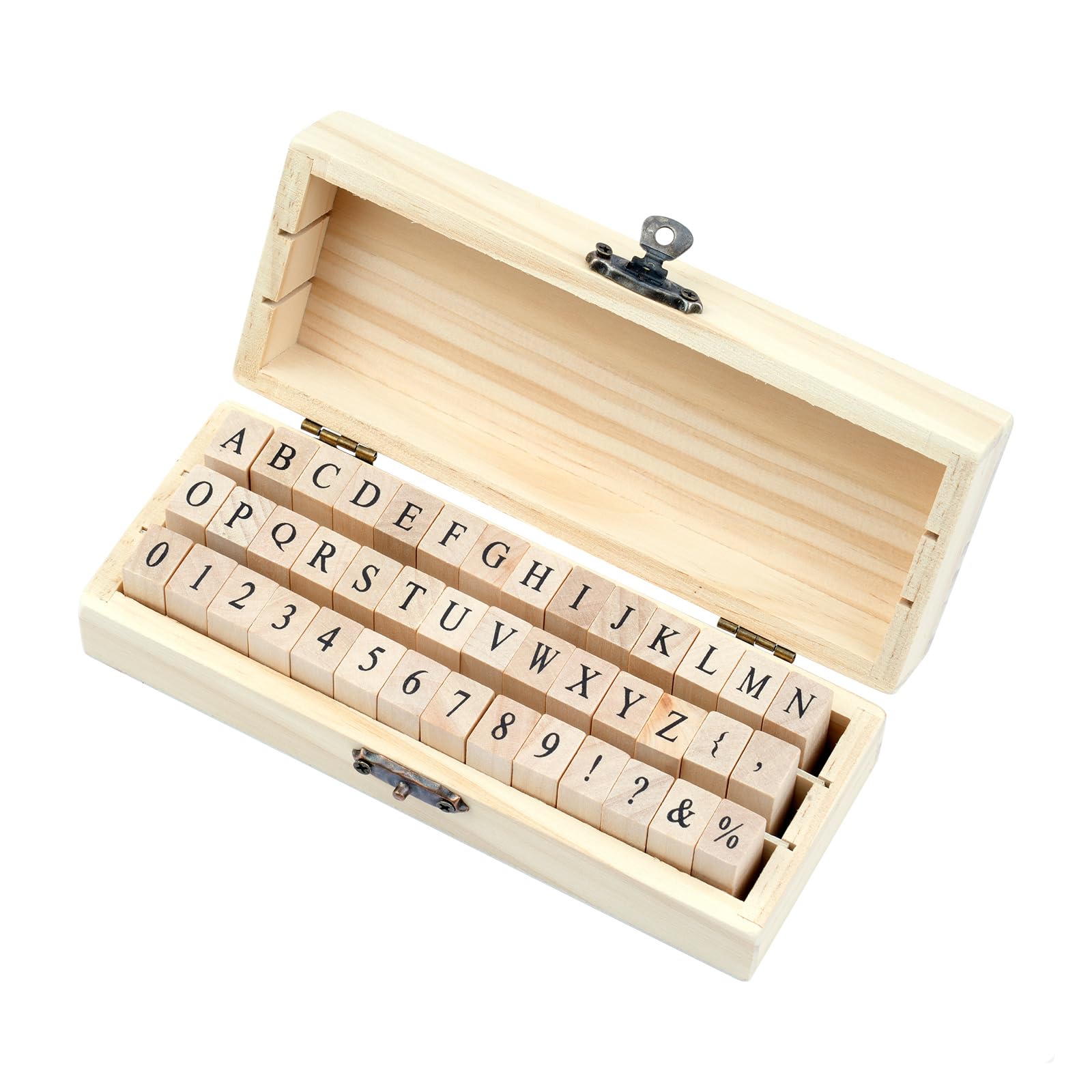 Opvixi 42 Pcs Letter Stamps, Rubber Alphabet Stamps for Scrapbooking | Small Woo