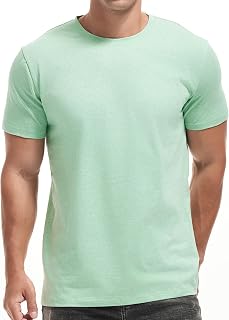 VEIISAR Men's Cotton Stretch T-Shirt, Midweight, Soft & Breathable, for Daily & Sports, All-Season
