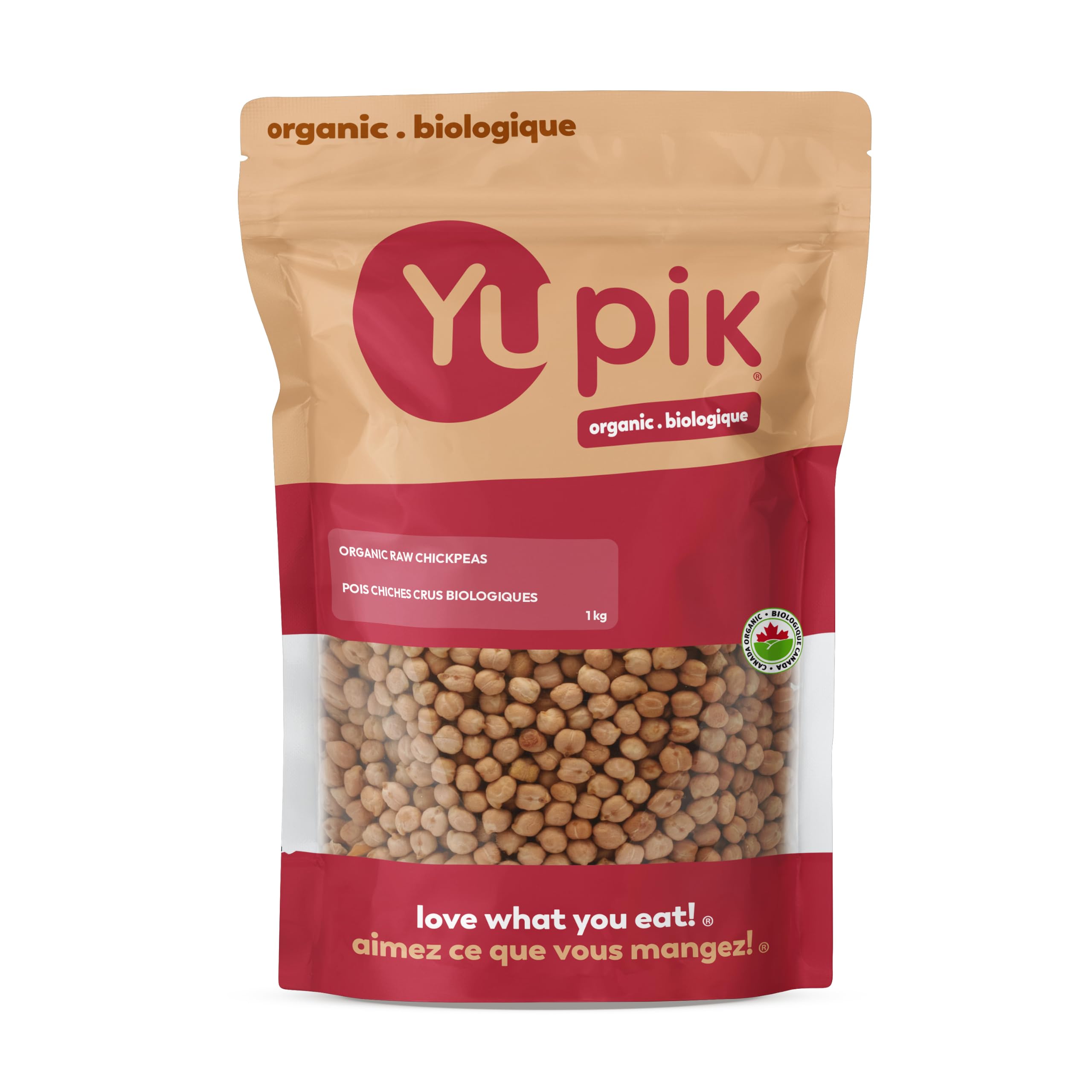 Yupik Organic Raw Chickpeas, Garbanzo Beans, 1 kg, Non-GMO, Vegan, Gluten-Free, 