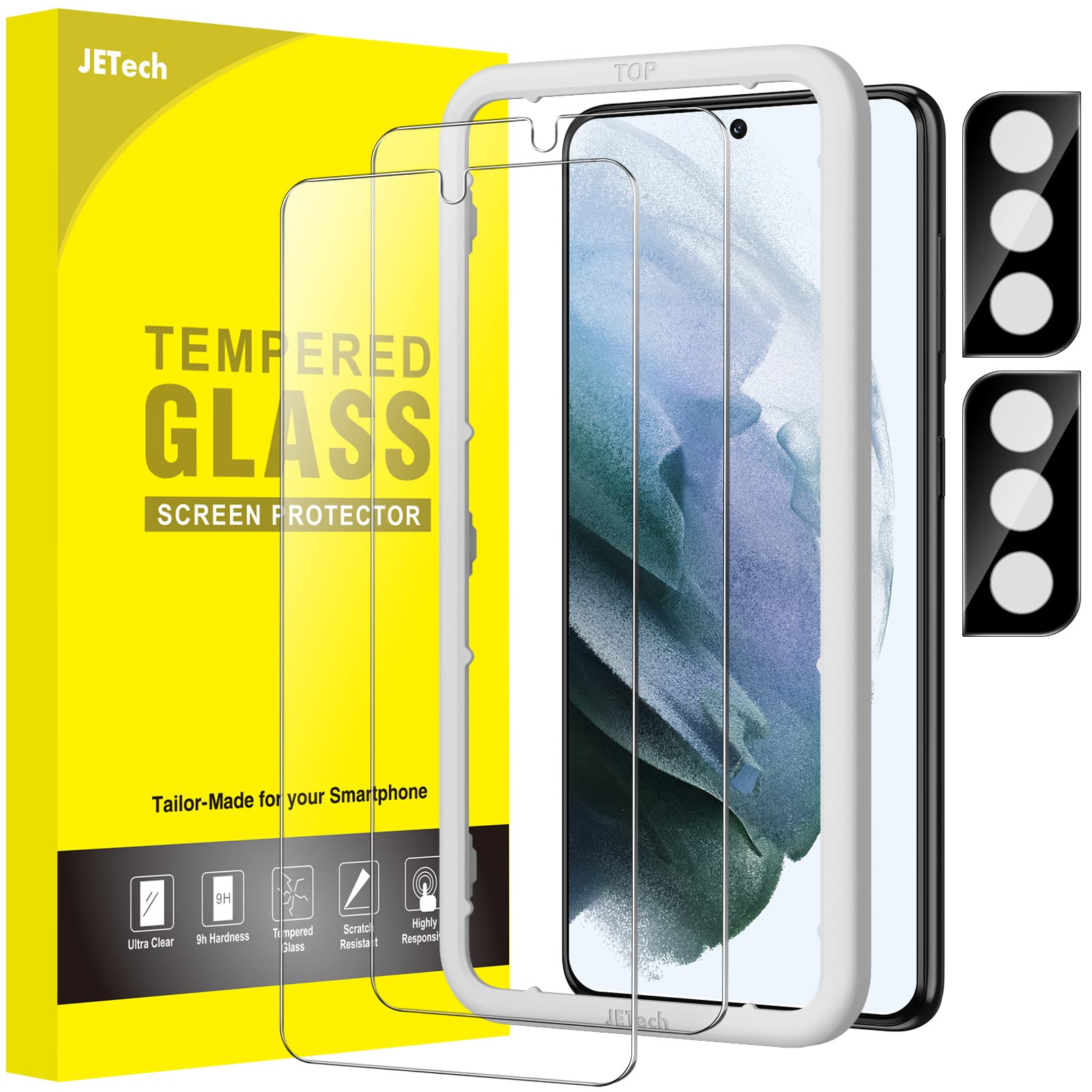 JETech Screen Protector for Samsung Galaxy S21 Plus, 2+2 Pack