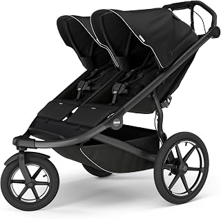 Thule Urban Glide 3 Double Child All-Terrain Stroller, Lightweight, Air-Filled Tires & Suspension, Integrated Hand Brake