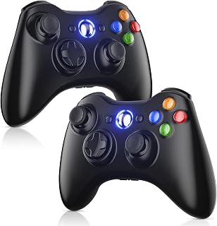Gamrombo 2 Pack Replacement for Xbox 360 Controller, Wireless Controllers Gamepad Upgraded Joystick Compatible with 360 & Slim, Windows 11/10/8/7 PC Controller - INCOMPATIBLE with Xbox One/Series