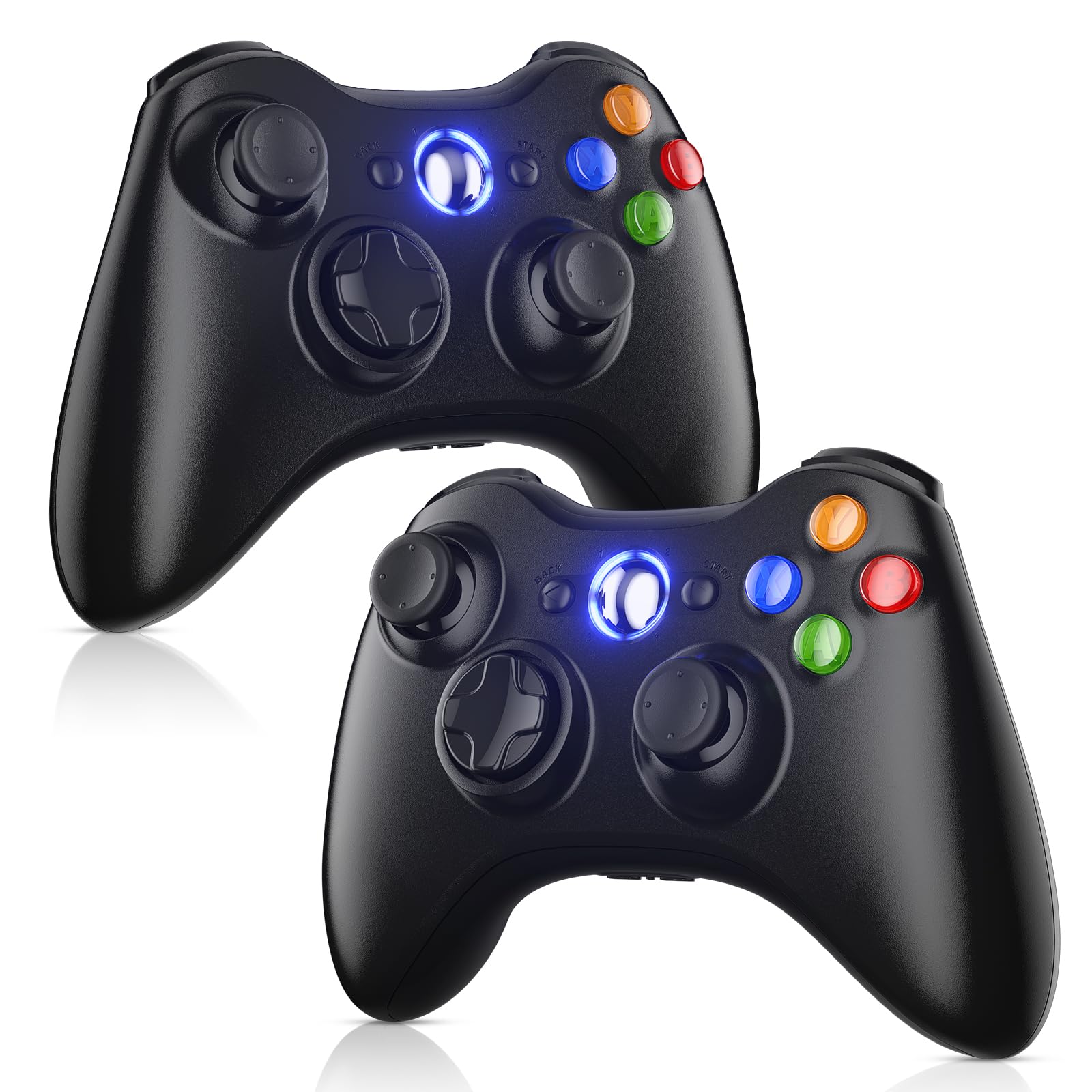 Gamrombo 2 Pack Replacement for Xbox 360 Controller, Wireless Controllers Gamepa