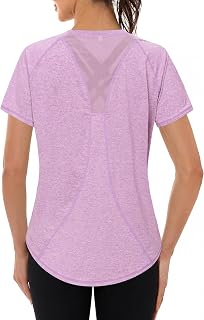 Gyabnw Womens Gym Tops Short Sleeve UPF 50+ Sun Protection Running Shirt