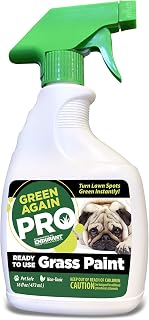 Pre-Mixed Grass and Turf Paint - All Natural Pet-Friendly Lawn Colorant Turns Spots Green Again with Eco-Friendly Point-and-Spray Application (16 oz) (Cool Season Grasses)