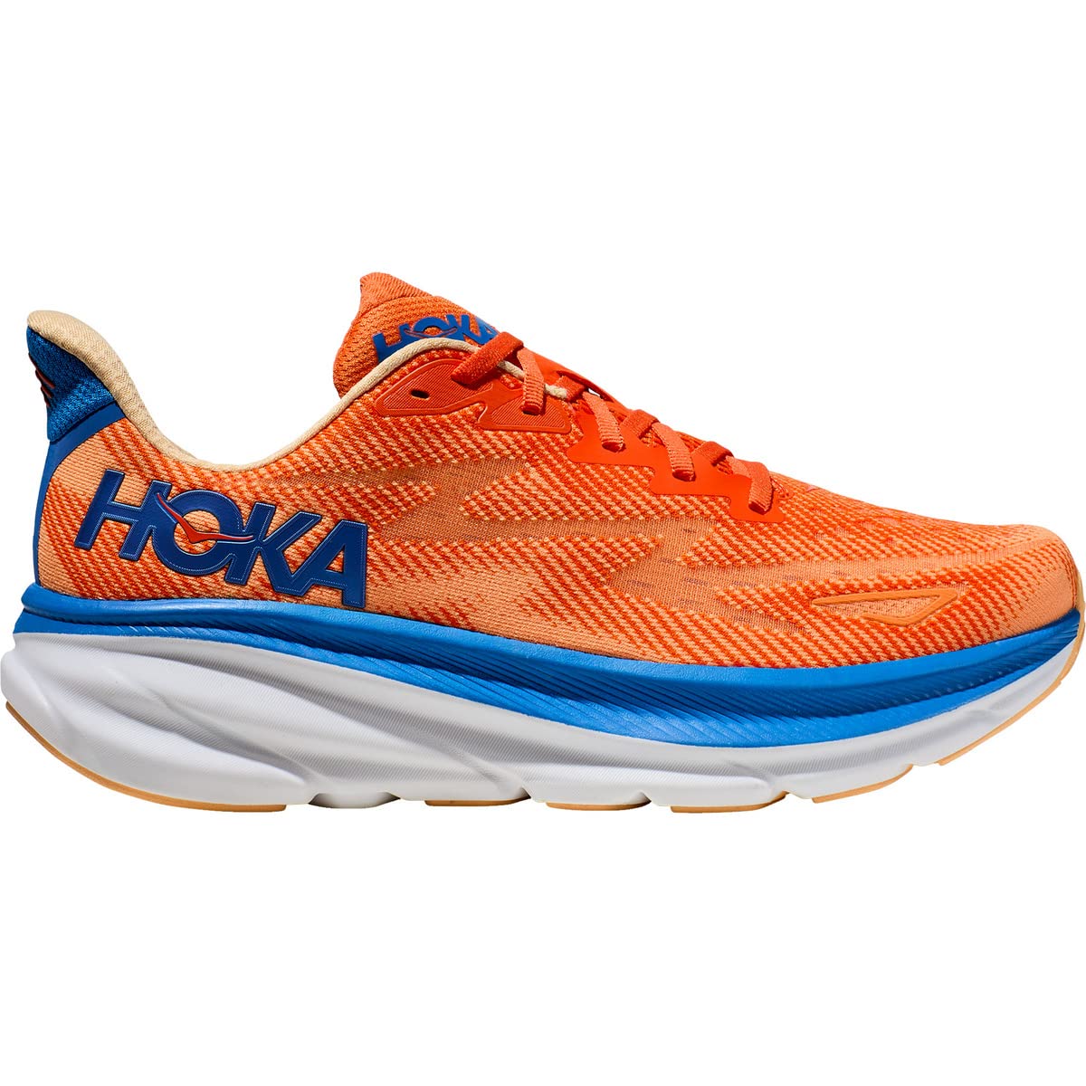 HOKA Clifton 9 Mens Shoes Size 10.5, Color: Vibrant Orange/Impala