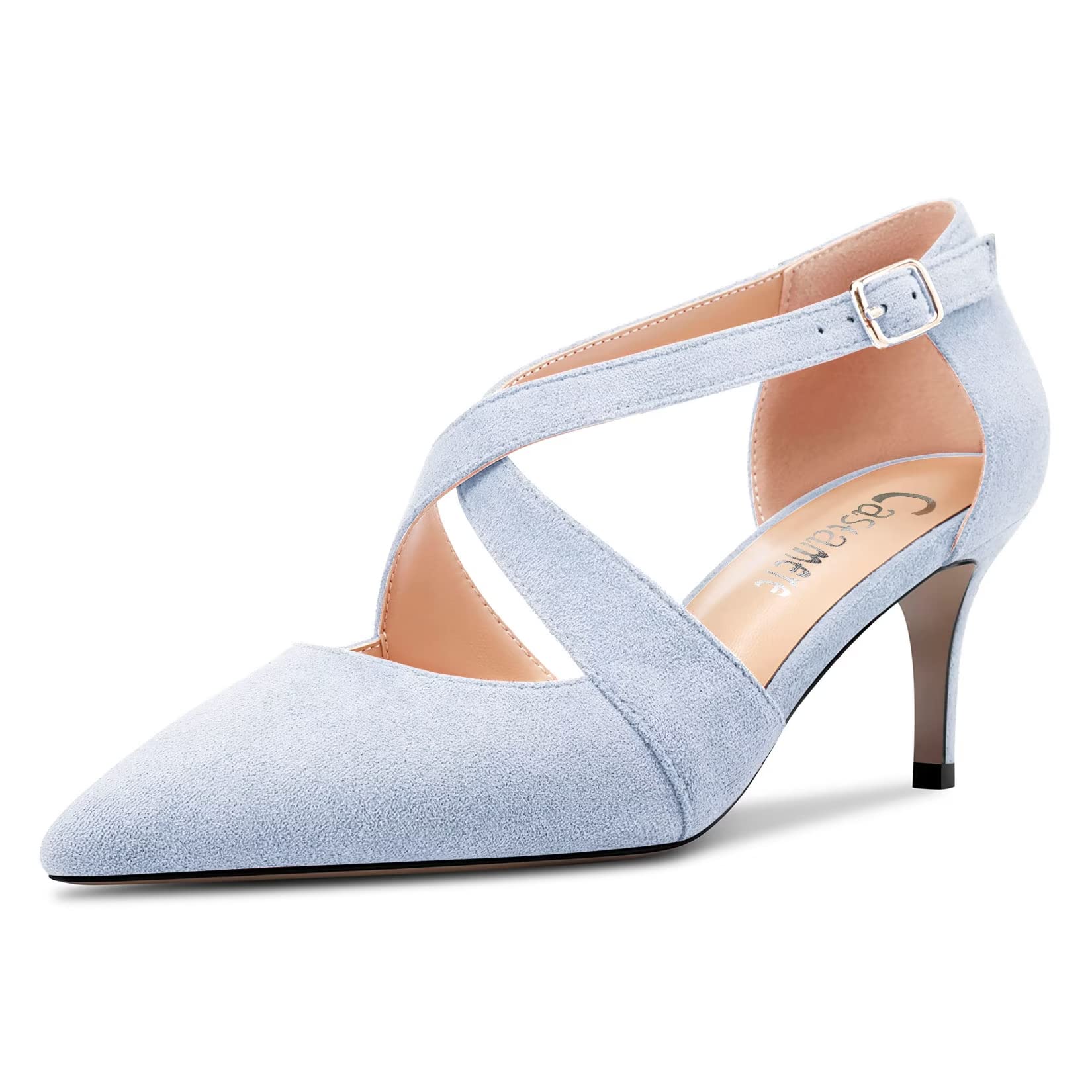 Castamere Women's Half Needle Pointed Heel Pumps Cross Strap Sexy Classic 6.5 cm