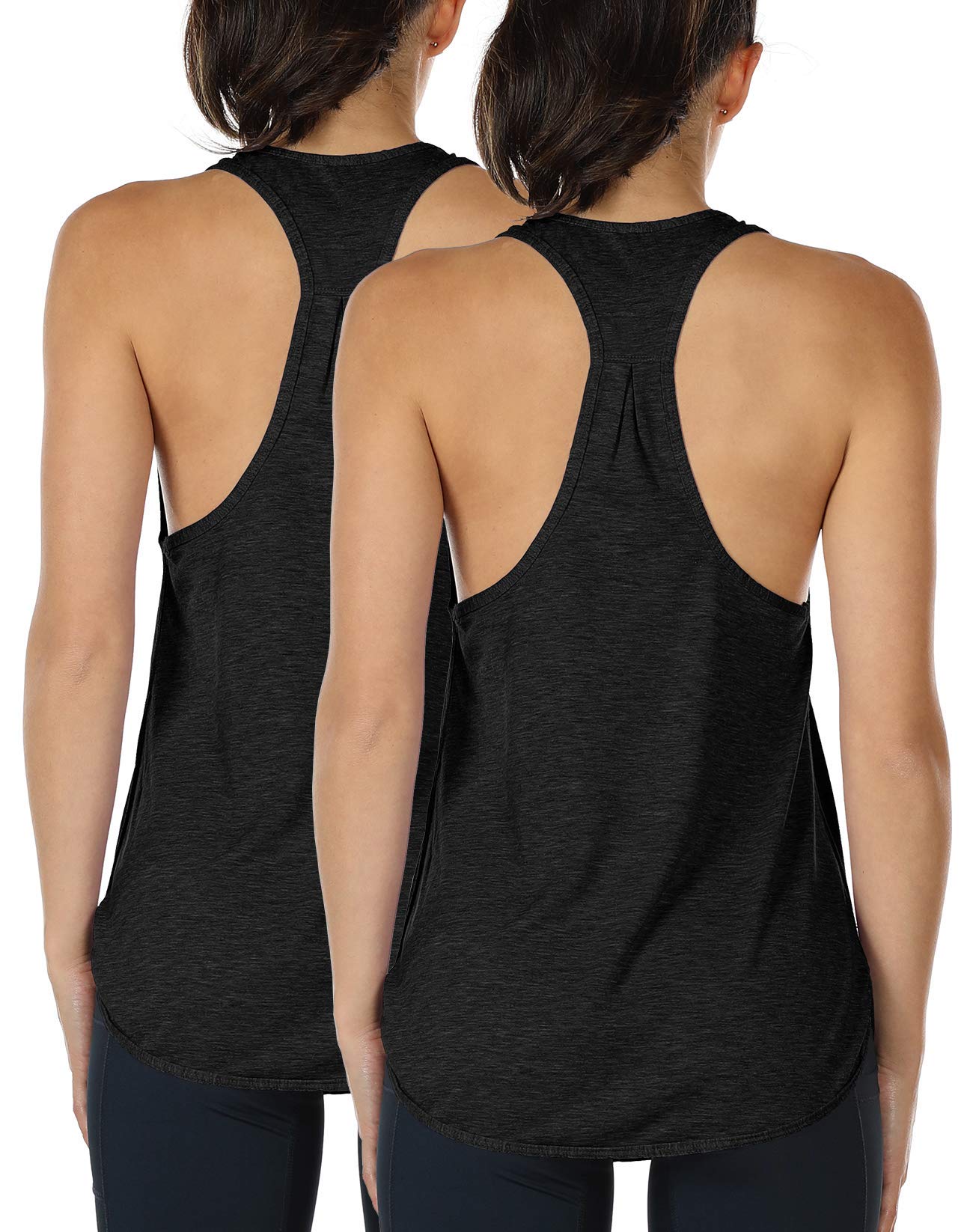 icyzone Women's Curved Hem Racerback Workout Tank Tops