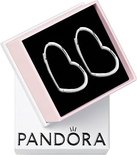 PANDORA Asymmetrical Heart Hoop Earrings