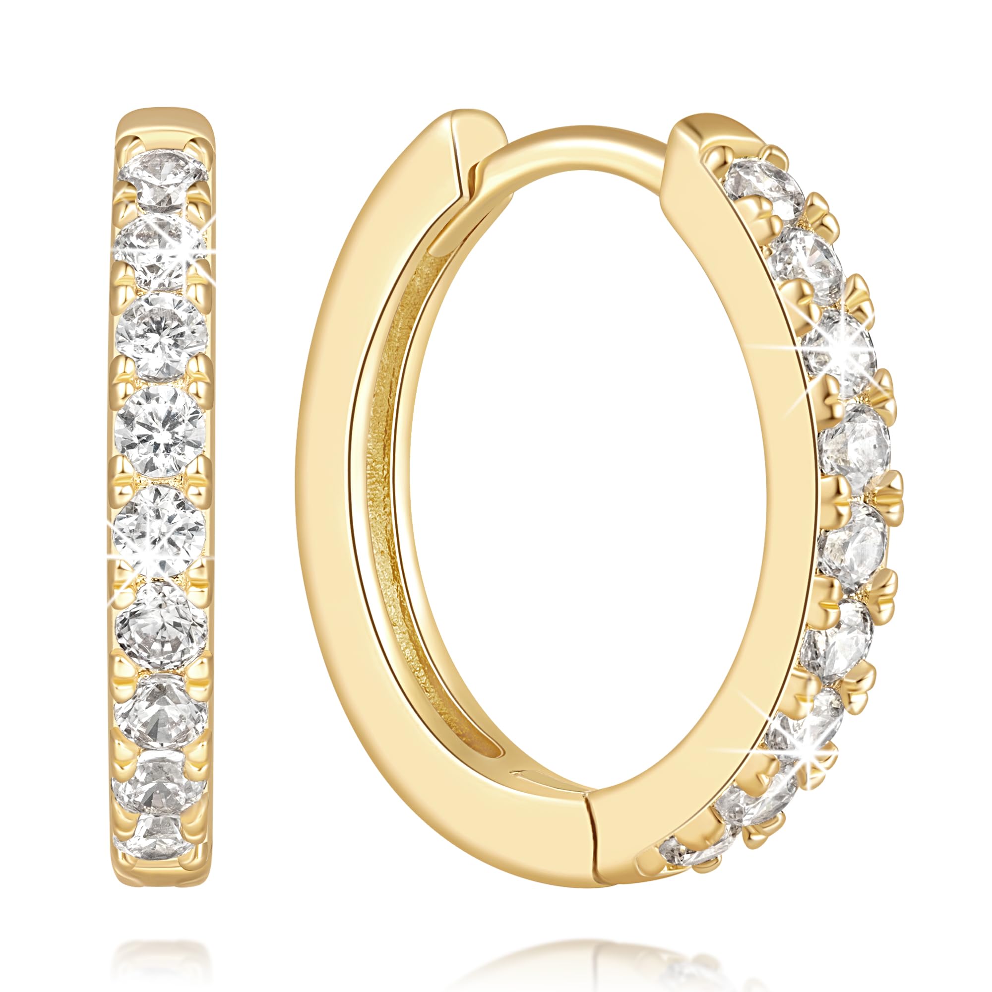 Gold Hoop Earrings 14K Gold Earrings for Women