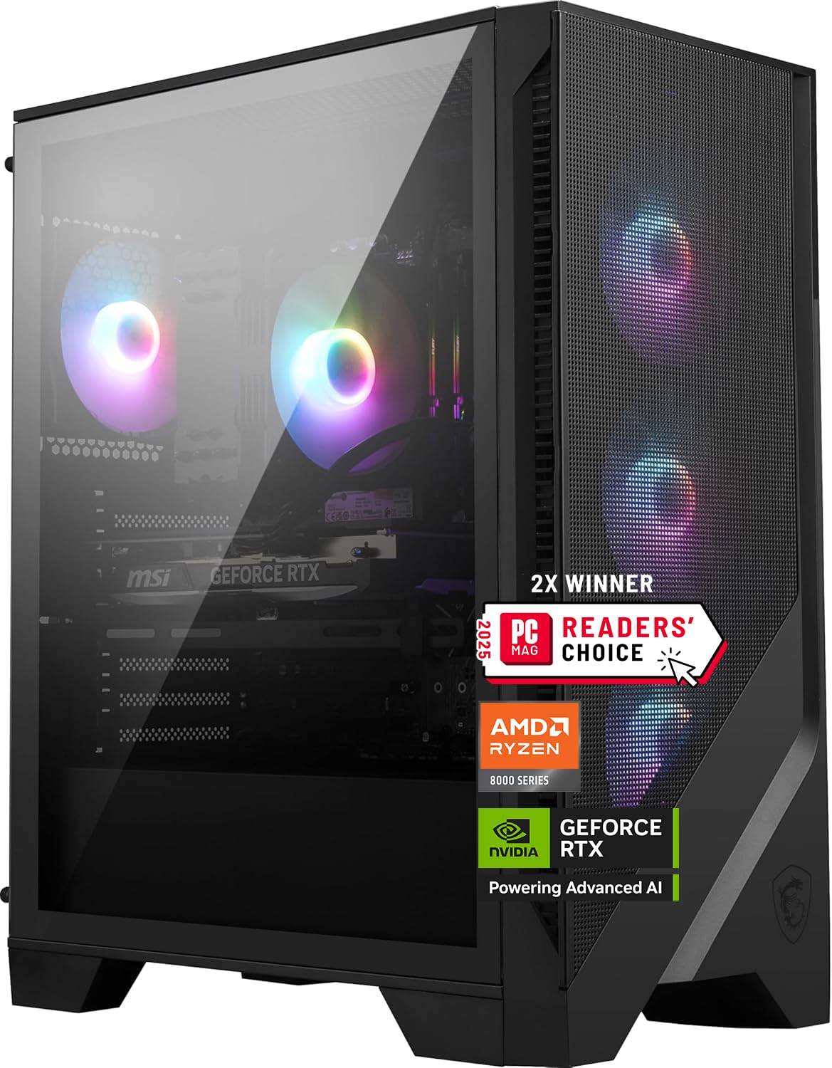 msi Codex Z2 Gaming Desktop, AMD R7-8700F, RTX 5070, 32GB DDR5, 2TB SSD | NVIDIA