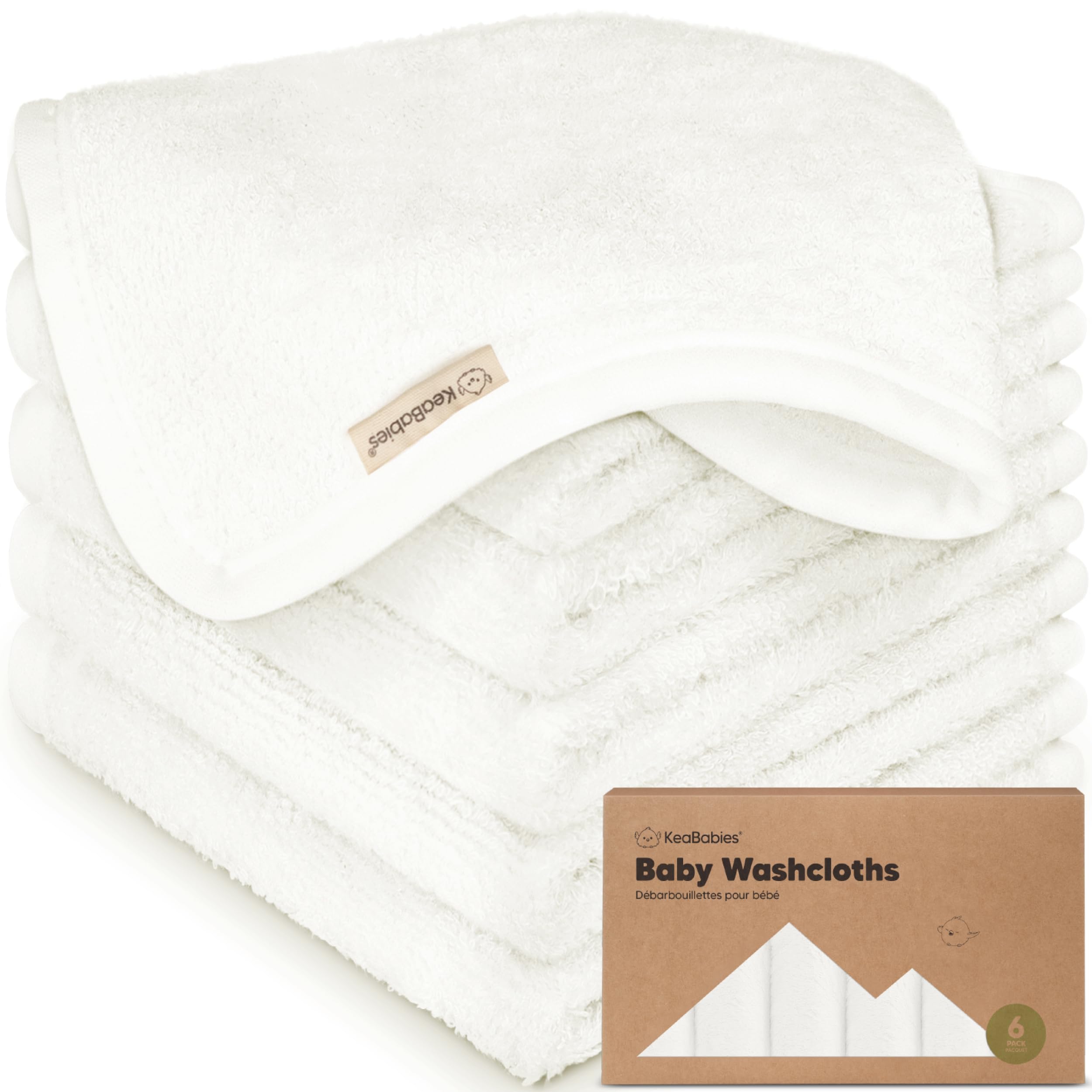 KeaBabies Baby Washcloth - Bamboo Washcloth - Soft Organic Baby Washcloth - Face