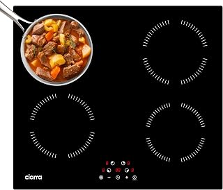 CDV 24 Inch Induction Cooktop 4 Burners 6000W | Built-in Induction Cooktop 220-240V, Touch Control 9 Power Levels & 99min Timer, Child Lock, Residual Heat Warning