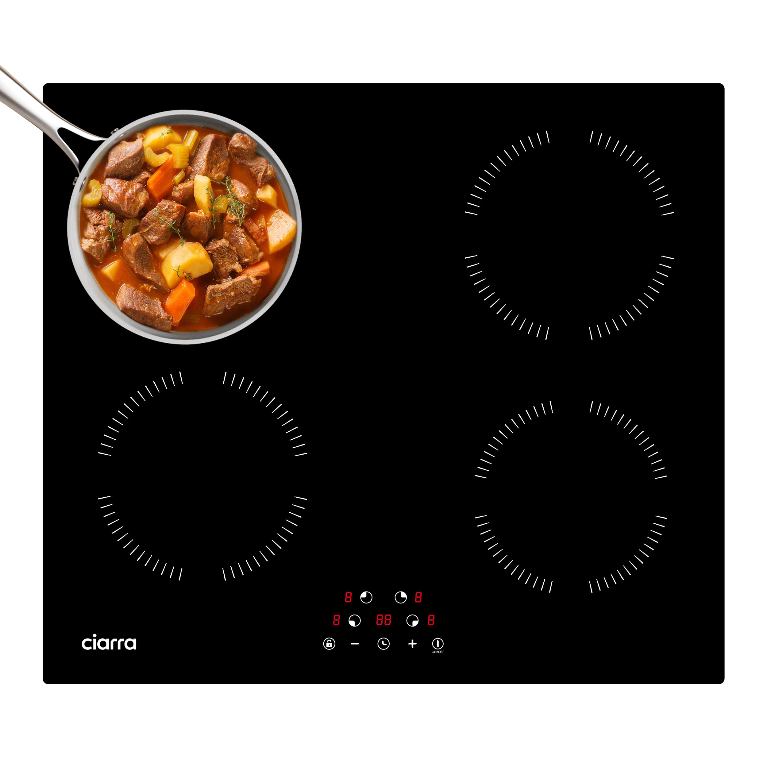 CDV 24 Inch Induction Cooktop 4 Burners 6000W | Built-in Induction Cooktop 220-2