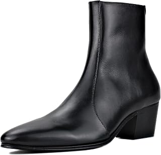Dress Boot for Men Fashion COWSDELLA Casual Chelsea Cowboy Shoes Ankle High Heels Boots CD-JY046-R
