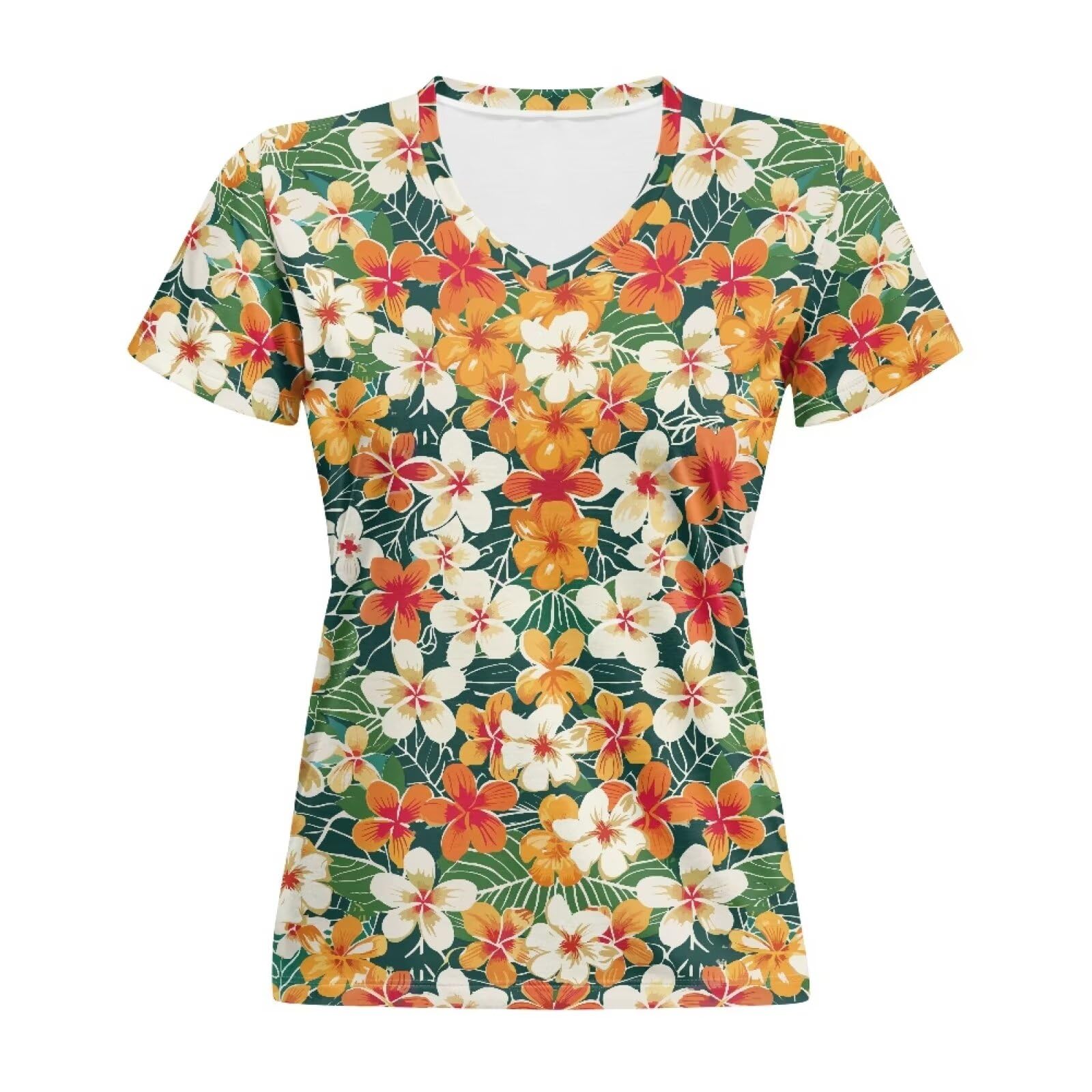 Women Summer T Shirt V Neck Casual Short Sleeve Blouses Tops Plus Size Athletic 