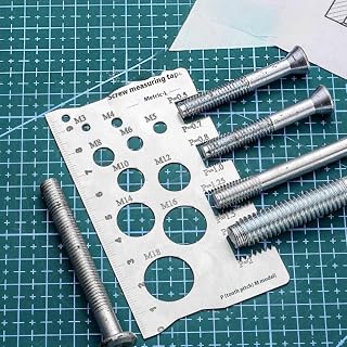 Stainless Steel Screw Bolt Nut Thread Measure Gauge Size Checker, Bolt Measuring Tool for Sorting Hardware, DIY Project, Metric Thread Pitch Multi-Gauge