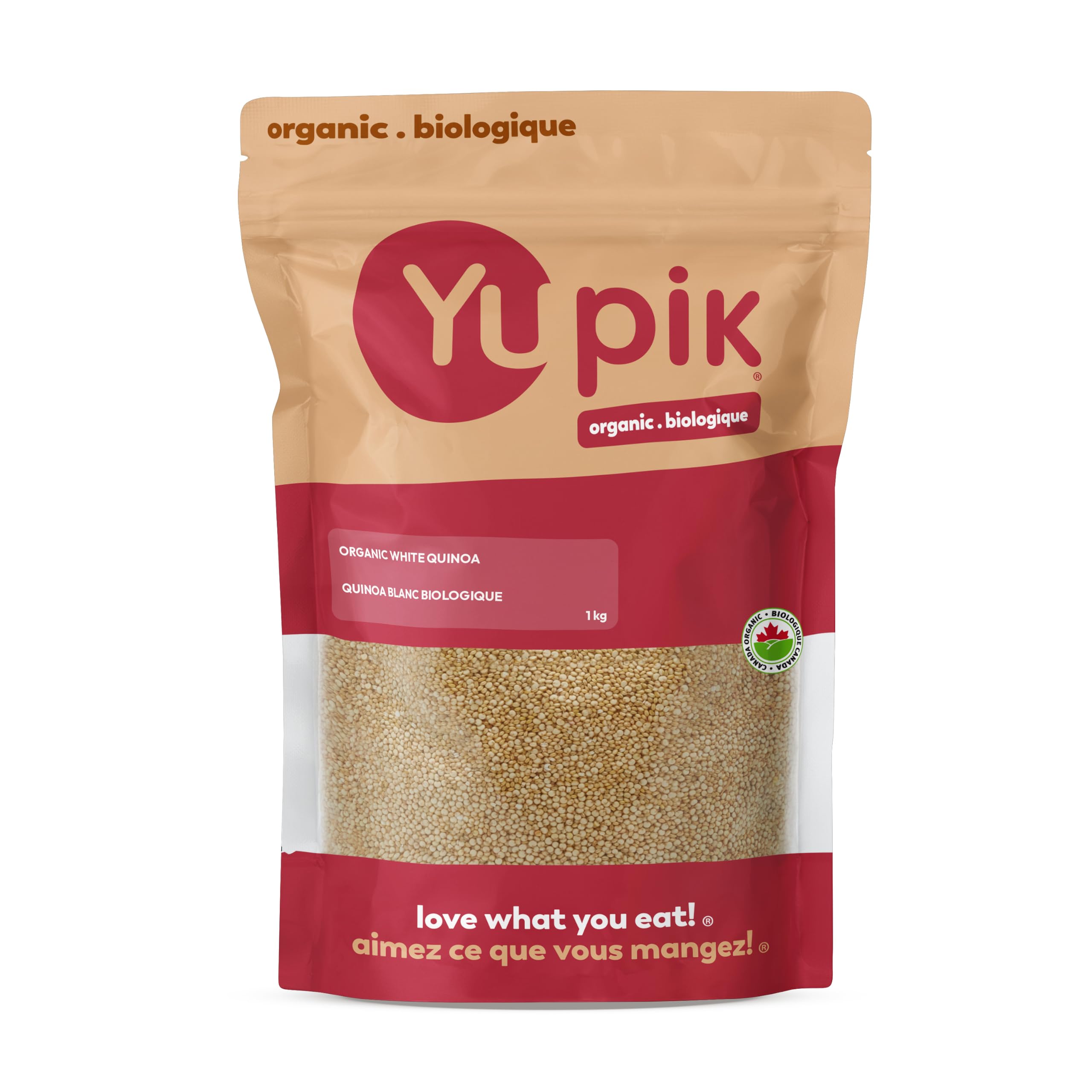 Yupik Organic White Quinoa, 1 kg, Non-GMO, Gluten-Free, Kosher, Vegan, Raw White