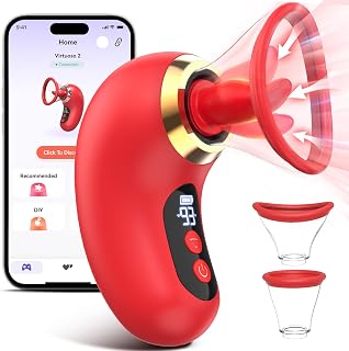 Gasevimo Vibrator Adult Sex Toys for Women - 5IN1 Sucking Vibrator Rose Sex Toy, 3 Sucking, 9 Tongue Licking & Vibrating Adult Sex Toys, LCD Display Removable Cup Clitoral Stimulator G Spot Vibrators Novelty Games