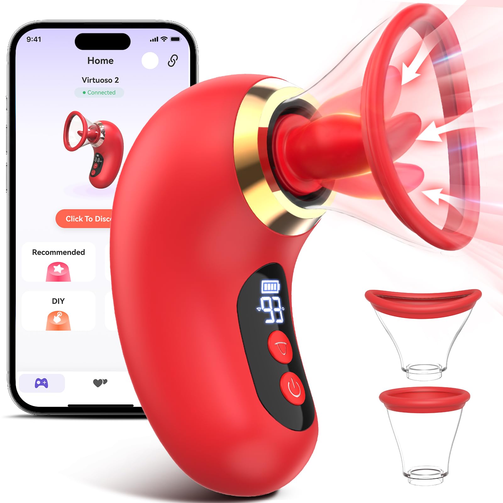 Gasevimo Vibrator Adult Sex Toys for Women - 5IN1 Sucking Vibrator Rose Sex Toy,