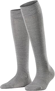 FALKE Women's Merino Wool Cotton Soft-Top Socks With Gentle Grip On Leg Plain Thin Thermal For Summer Or Winter Black Grey More Colours 1 Pair Sensitive Berlin