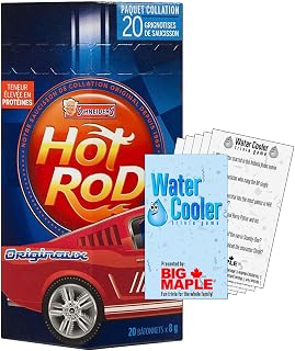 Hot Rod Sausage Snacks Bundle. Includes (1) Package of Schneiders Hot Rod Sausage Snacks, Original Flavour (20 total individual sticks) with Water Cooler Trivia Game by 🍁 BIG MAPLE® to Enjoy with your Snack
