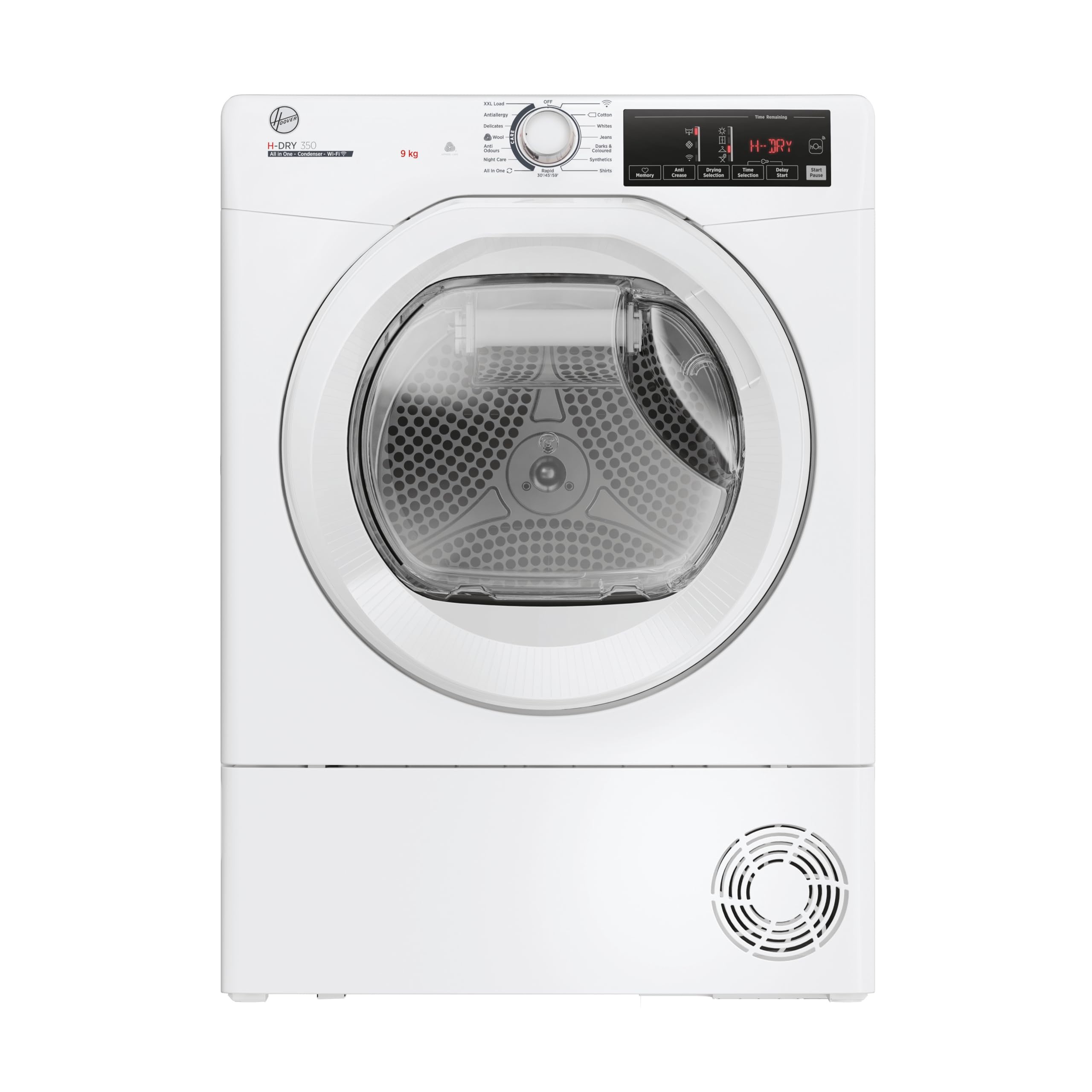Hoover HREC9TE Freestanding Condenser Tumble Dryer, 9kg Load, White