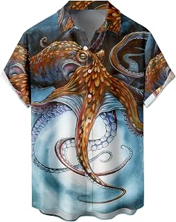 Tropical Shirts Button Down Holiday Casual Hawaiian Short Sleeve Men Loose Beach Shirts