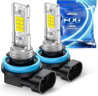 Marsauto H11/H8 LED Fog Light Bulb, 10000 Lumens 6000K White H11 LED Bulb | 1:1 OEM Size Plug and Play, Glare-Free Focused Beam, 60,000-Hour Lifespan, Aerospace-Grade Cooling