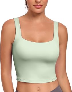 JoyGirl Crop Top Sports Bra Women Square Neck Tank Tops