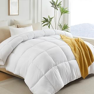 L LOVSOUL King Comforter Down Alternative Duvet Insert,106x90IN | All Season Warm Bedding Qulited, Oeko-TEX, Extra Soft and Breathable, Hotel Collection, Machine Washable,White
