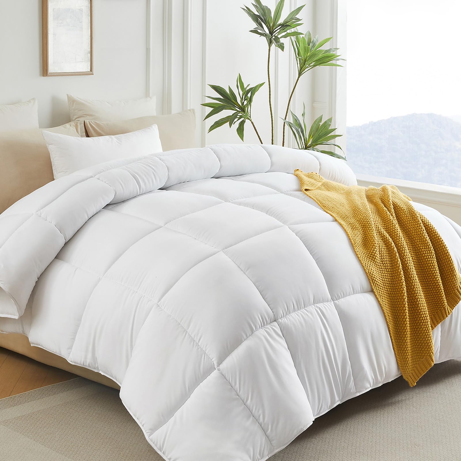 L LOVSOUL King Comforter Down Alternative Duvet Insert,106x90IN | All Season War