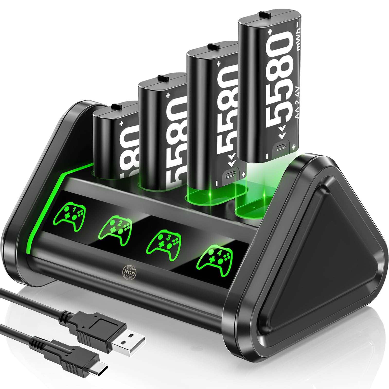 OIVO Rechargeable Battery for XboxOne/Xbox Series X|S, 4 x 5580mWh Xbox Batterie