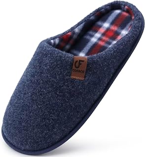 COFACE Mens Cozy Memory Foam Slippers Casual Warm Slip On House Shoes
