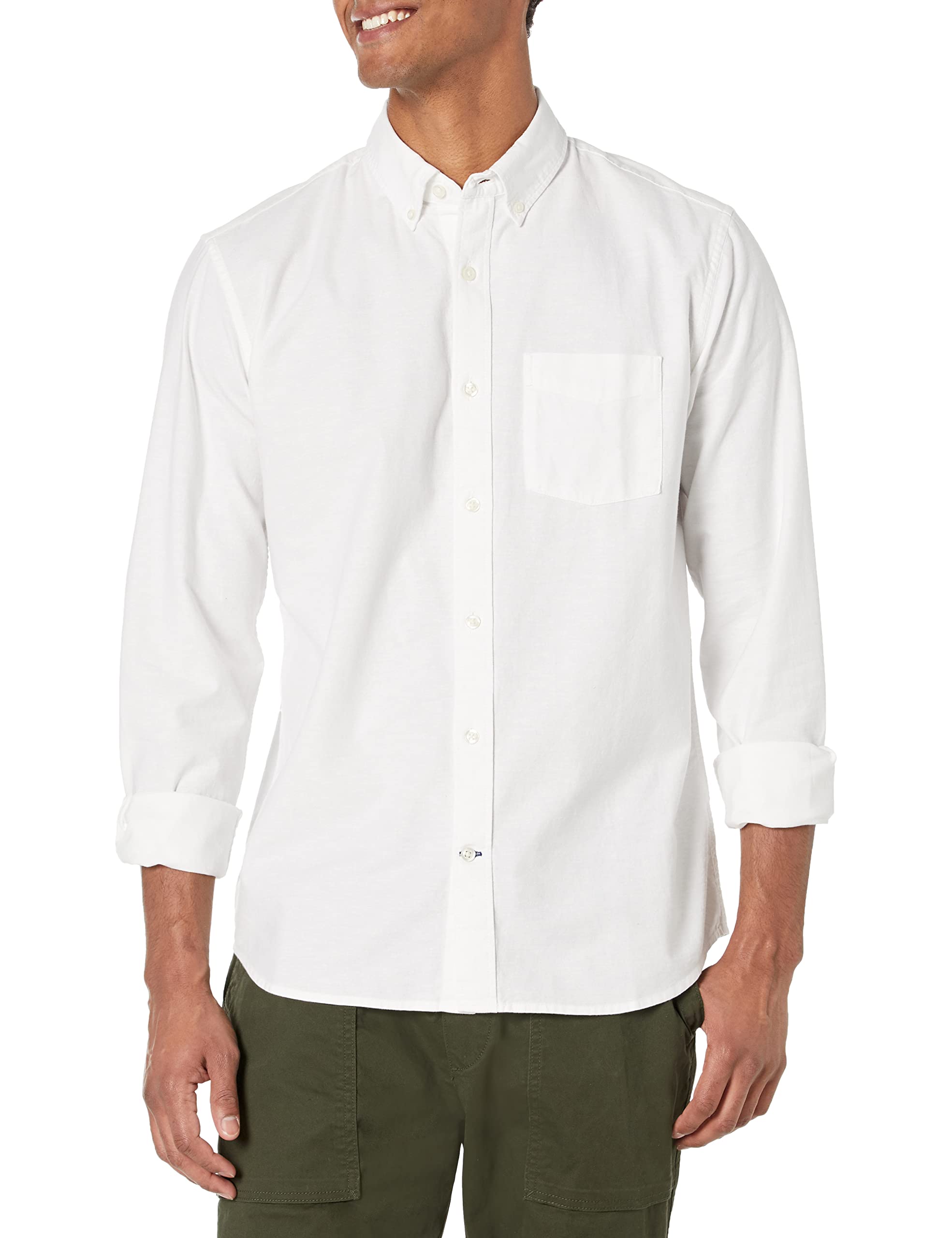 Gap V-LS Standard Oxford Button-Down Shirt, White, XX-Large Men's