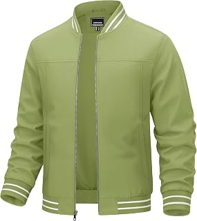 TACVASEN Mens Jacket Bomber Lightweight Windproof Coat for Daily Wear