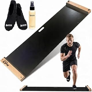 MaXXSlide Adjustable Slide Board – 5 ft or 6 ft | Hockey, Speed & Agility Training for Home Fitness | Includes Booties & Glide Spray