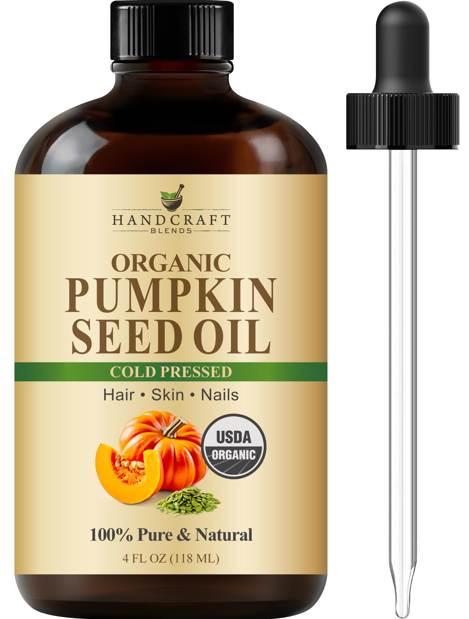 Handcraft Blends Organic Pumpkin Seed Oil - 4 Fl Oz | 100% Pure and Natural, USD