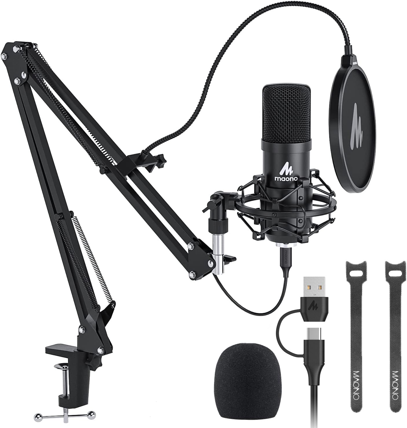 USB Microphone Kit 192KHZ/24BIT Plug & Play MAONO AU-A04 USB Computer Cardioid M