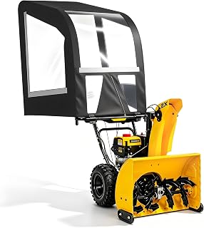 Hisencn Snow Blower Cab Enclosure, Compatible with Most 2-Stage and 3-Stage | 600D snowblower cab with EVA windows and steel frame for most machines, with wide visibility and wind protection