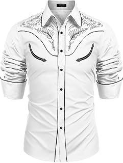 COOFANDY Western Men's Button Down Shirt