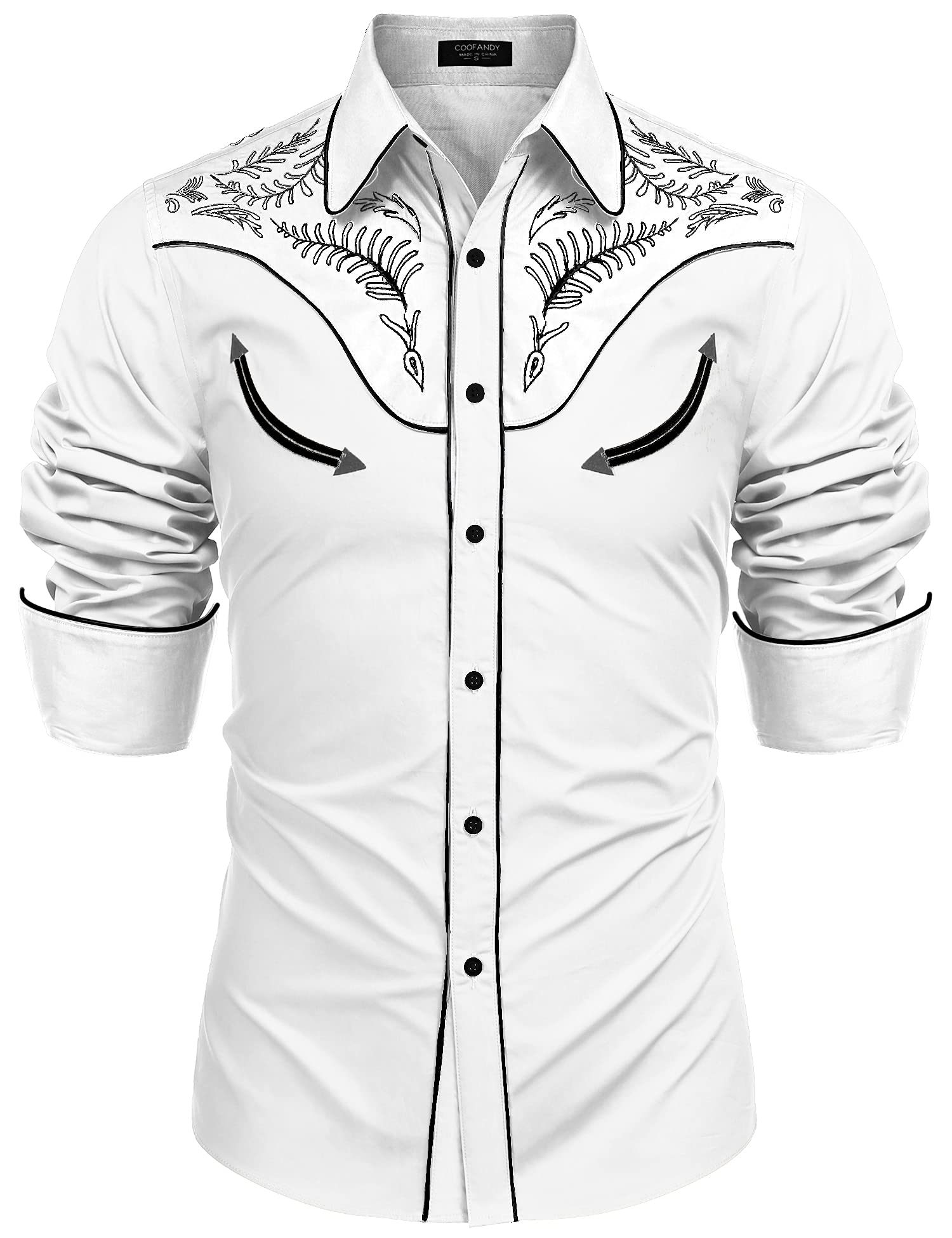COOFANDY Western Men's Button Down Shirt