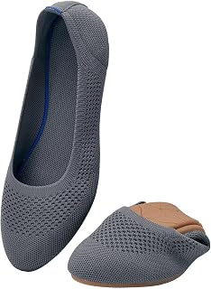 poemlady Women's Ballet Flats Slip On Knit Soft Round Toe Dress Shoes