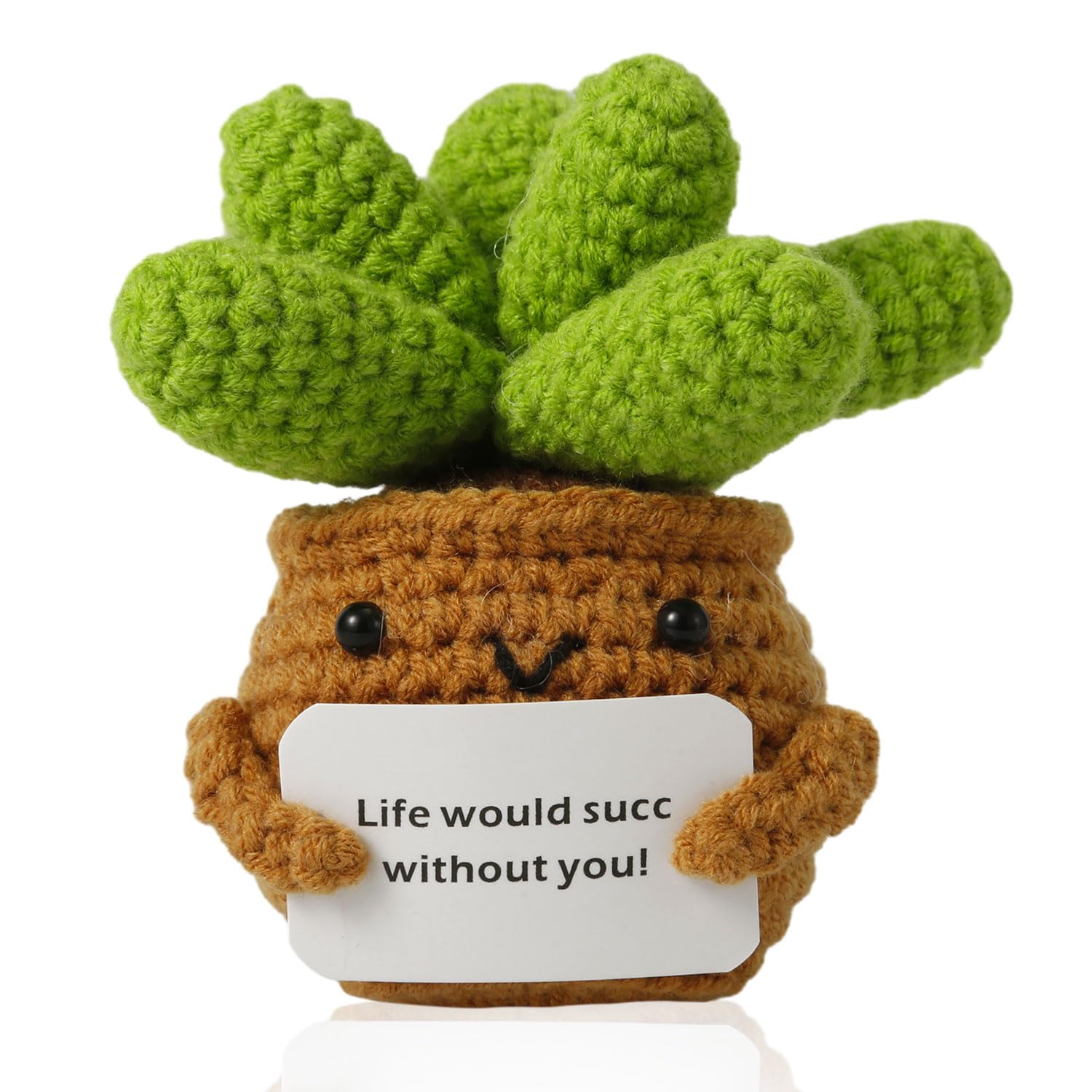 NQEUEPN Crochet Potted Plants, Creative Knitted Potted Plants Mini Cute Emotiona