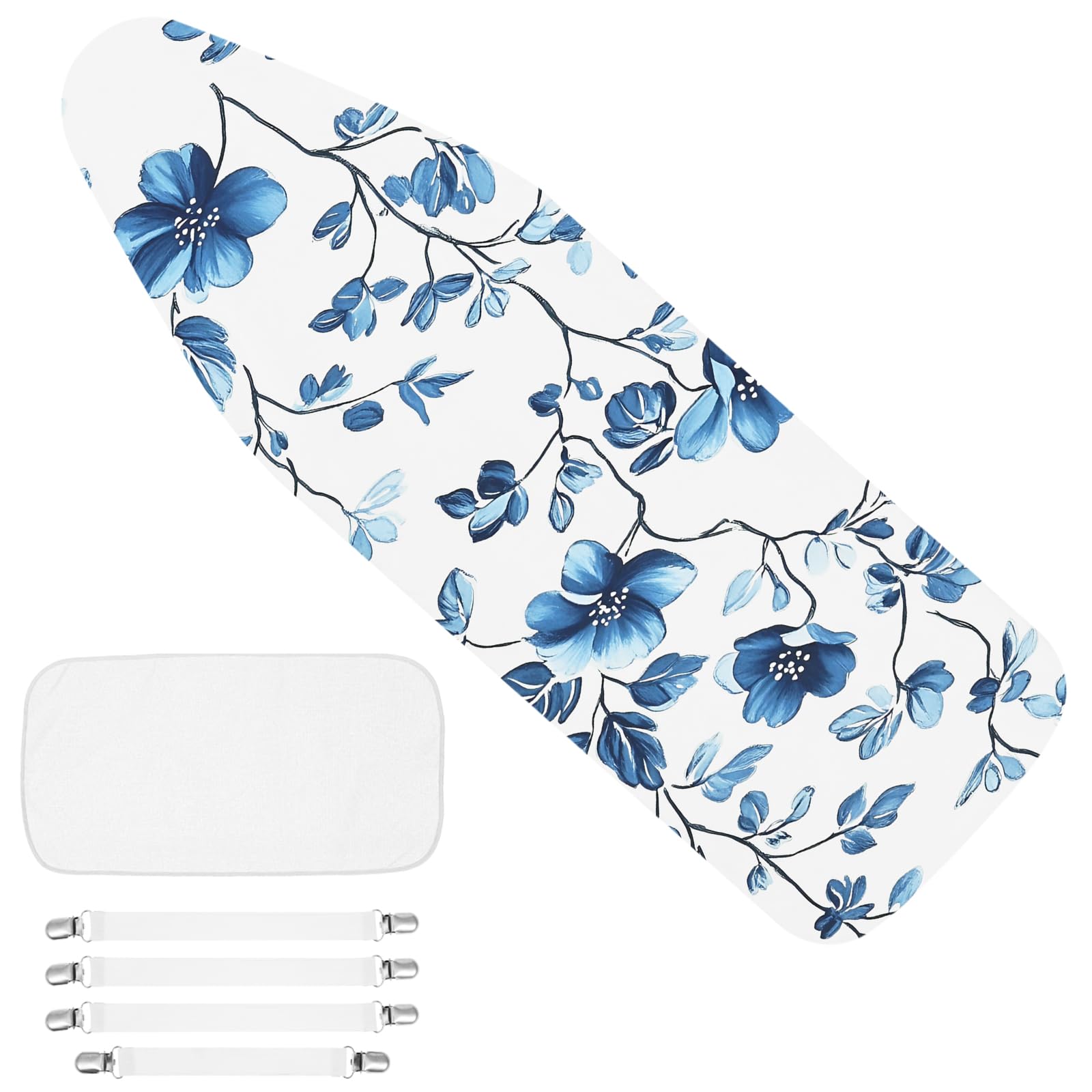 UKQRRTC Ironing Board Cover and Pad Set, Standard Size 15x54 Inch, Extra Thick P