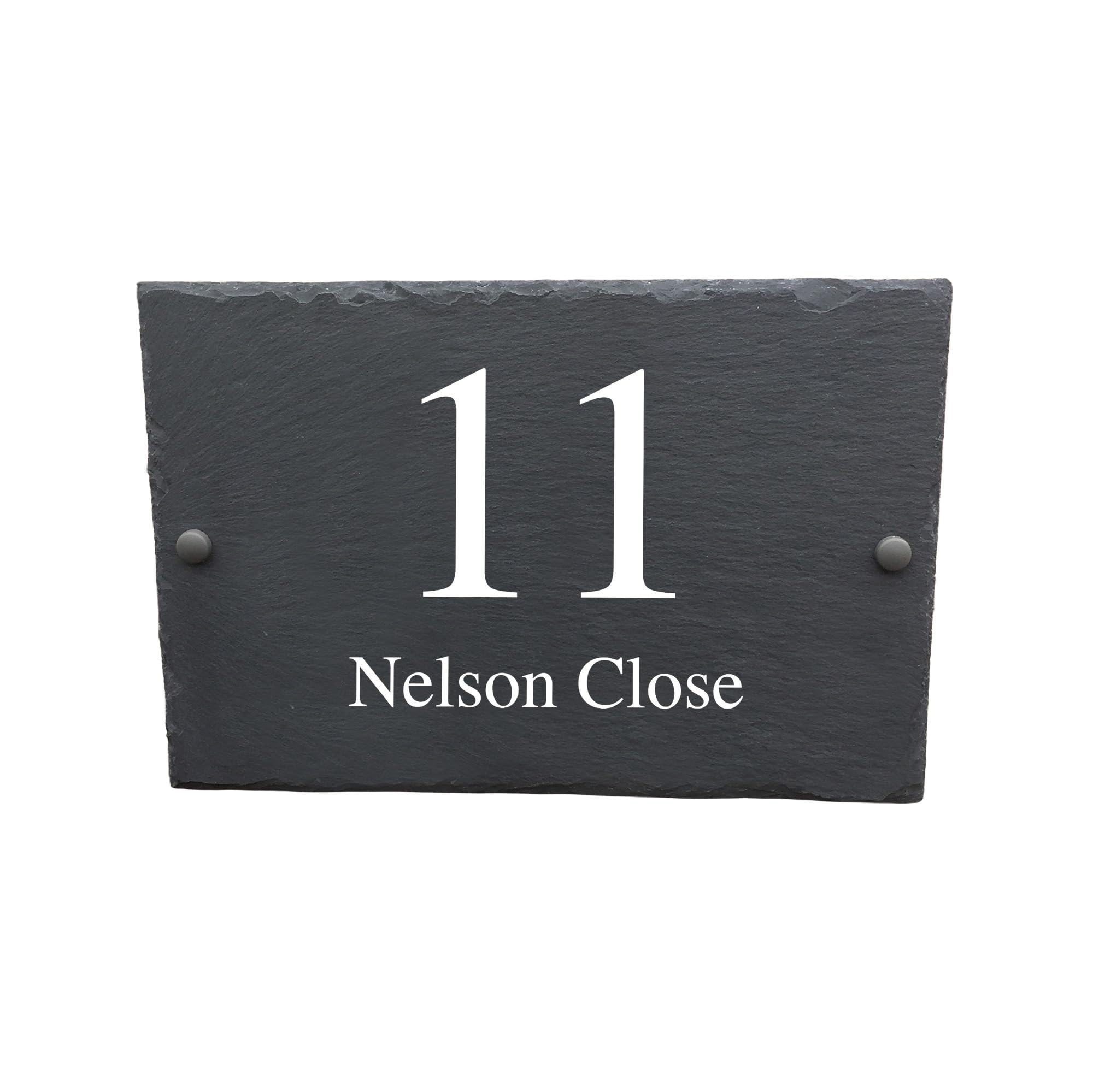 Bespoke Slate House Signs - Handmade Custom Door Number Wall Plaque with Rustic 