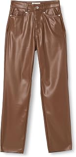 ONLY Onlemily Hw St Ank Faux Leather PNT Noos Women's Trousers