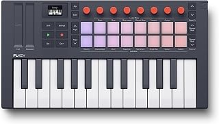 Novation FLkey 2 Mini 25 USB MIDI Controller Keyboard | USB-C, 25 Mini Keys, 16 Pads, 8 Encoders, Touch Strips, OLED Display, Scale Mode, Chord Modes, Arpeggiator, Bus Powered